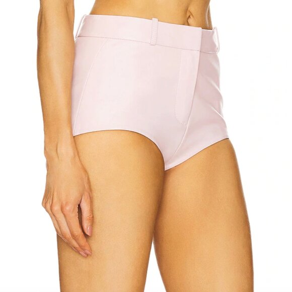 LAMARQUE Annaise Hot Short in Ballerina Light Pink Leather Micro Mini Booty - Picture 2 of 11
